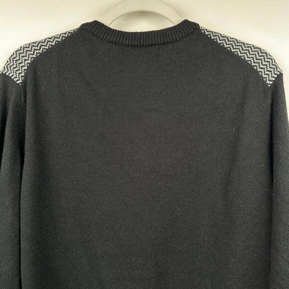 Tricots St Raphael Men's Sweater V-Neck Chevron Stripe Black Size XL Classic - Picture 4 of 9